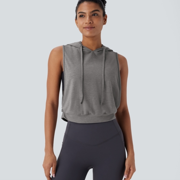 HALARA Gray Sleeveless Hoodie - Picture 6 of 11